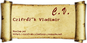 Czifrák Vladimir névjegykártya